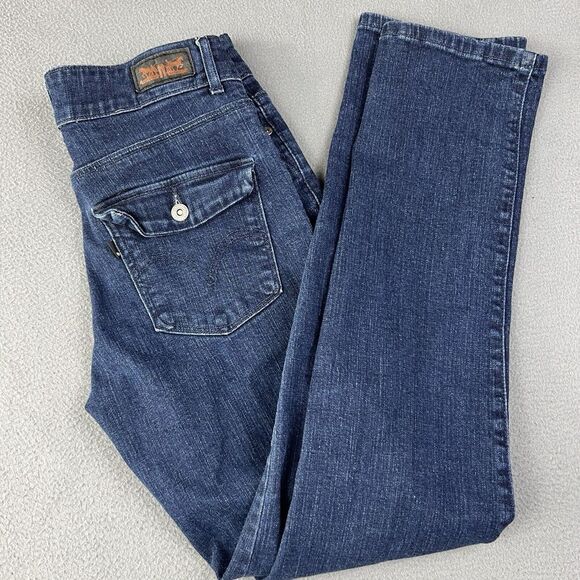 Levis Black Label Mid Rise Skinny Jeans Womens 8M Blue Denim‎ Stretch - Picture 1 of 9